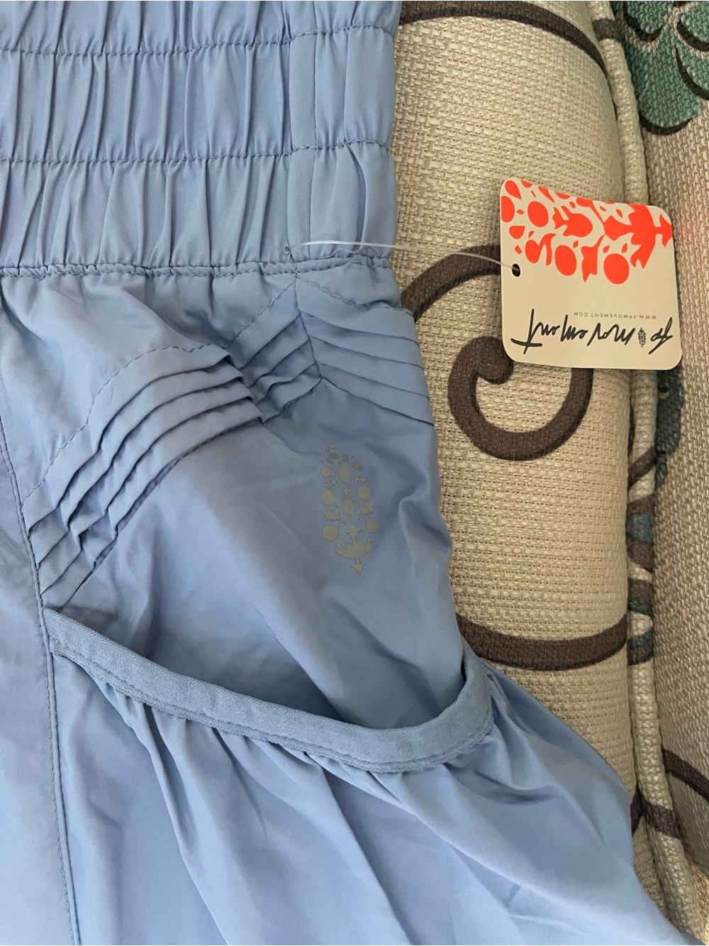 FP MOVEMENT by FREE PEOPLE “Get Your Flirt On” shorts in cloudy water blue. - Picture 2 of 9